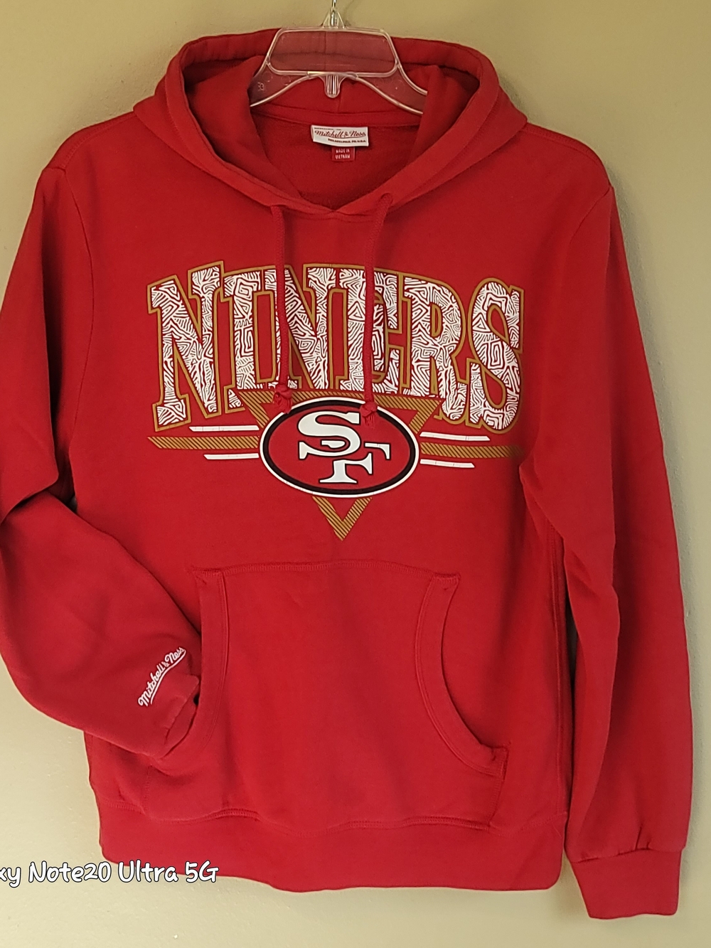 Vintage 2013 Mitchell & Ness San Francisco 49ers Tribal Aztec Hoodie Red Size M
